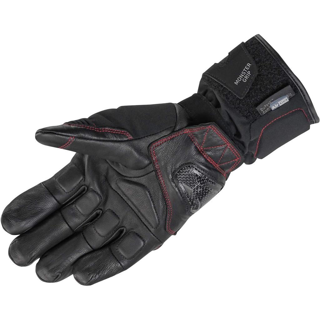 Komine AIRGEL Protect Winter Motorcycle Size L Waterproof and CE Stretch Carbon Fiber for and Winter Gloves, Black/Red, (GK-828 1273), Cold-Resistant,