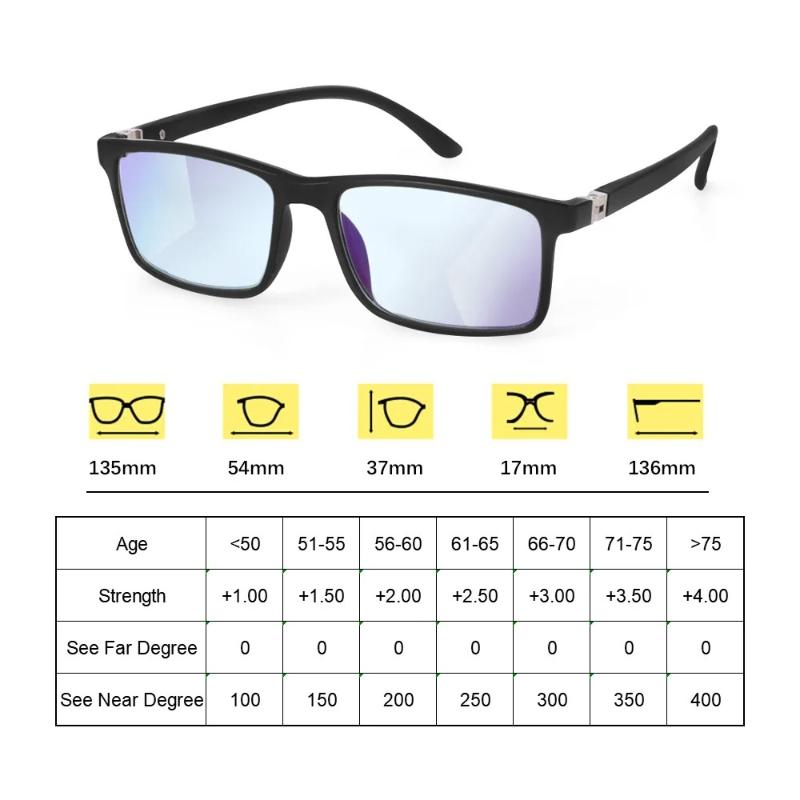 Progressive Bifocals Reading Glasses Anti Blue Light Presbyopia Eyeglasses Near Far Sight Spectacles Hyperopia Eyewear