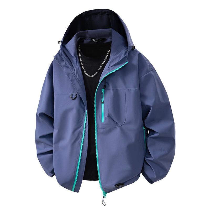 Mens Outdoor Jacket Casual Trendy Waterproof Windproof Hiking Coat