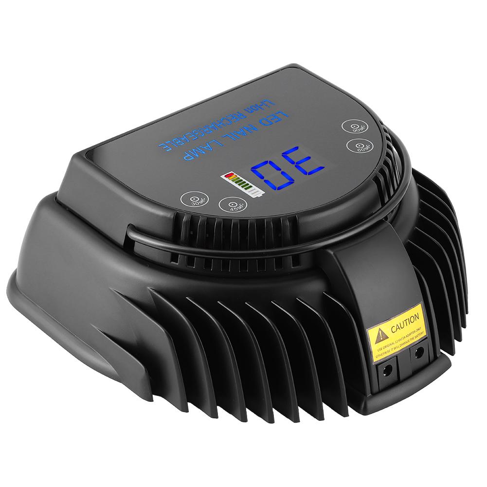 64W Black Rechargeable Nail Phototherapy Light LED Auto Induction Nail Dryer 100?240VUS Plug