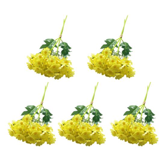 Künstliches Kamillenbündel Künstliche Kamillenblüten mit biegsamen Stielen UV-beständige realistische Kunstblumen für Zuhause Vase Garten Hochzeitsdeko