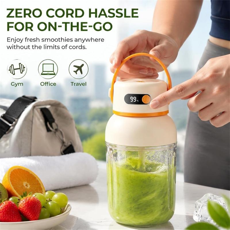 Portable Electric Juicer Cup with Zero Cord Hassle, Rechargeable Personal Blender for Smoothies & Protein Shakes, Portable Blender Cup for Gym,