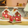 Christmas Decorations Glowing Music Box Cookie House Shaped Tabletop Ornament Decor Resin Crafts Holiday New Year Gifts