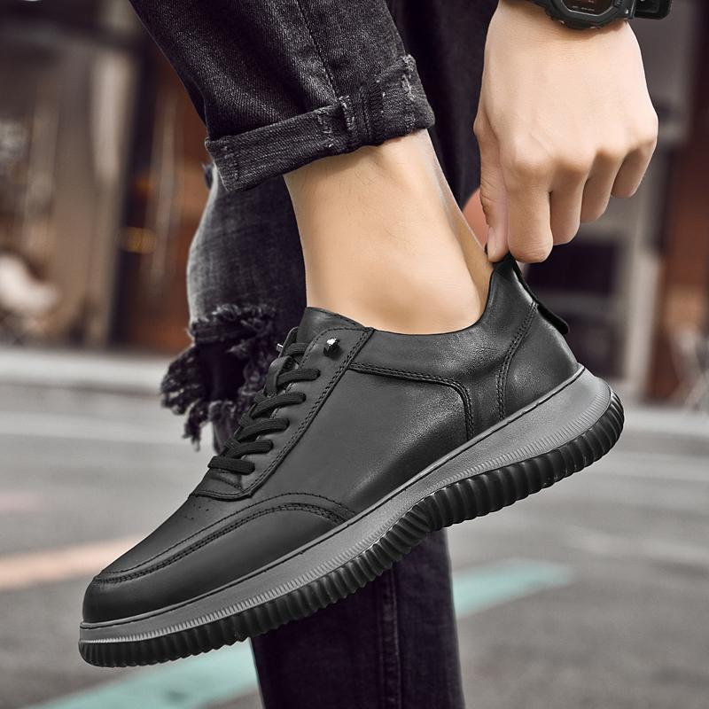 Mode Echtes Leder Neue Herren Casual Business Vielseitige Herren Leder Freizeit Sport Outdoor Walking Schuhe Rutschfest Fahrschuhe