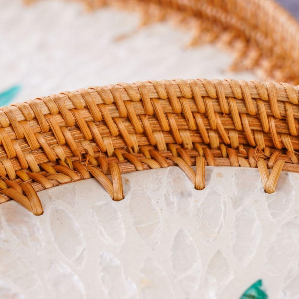 Rattanflechten Rattan Muschelschale Tablett Runde Brotkörbe Tablett Flechten Obstkorb Badezimmer