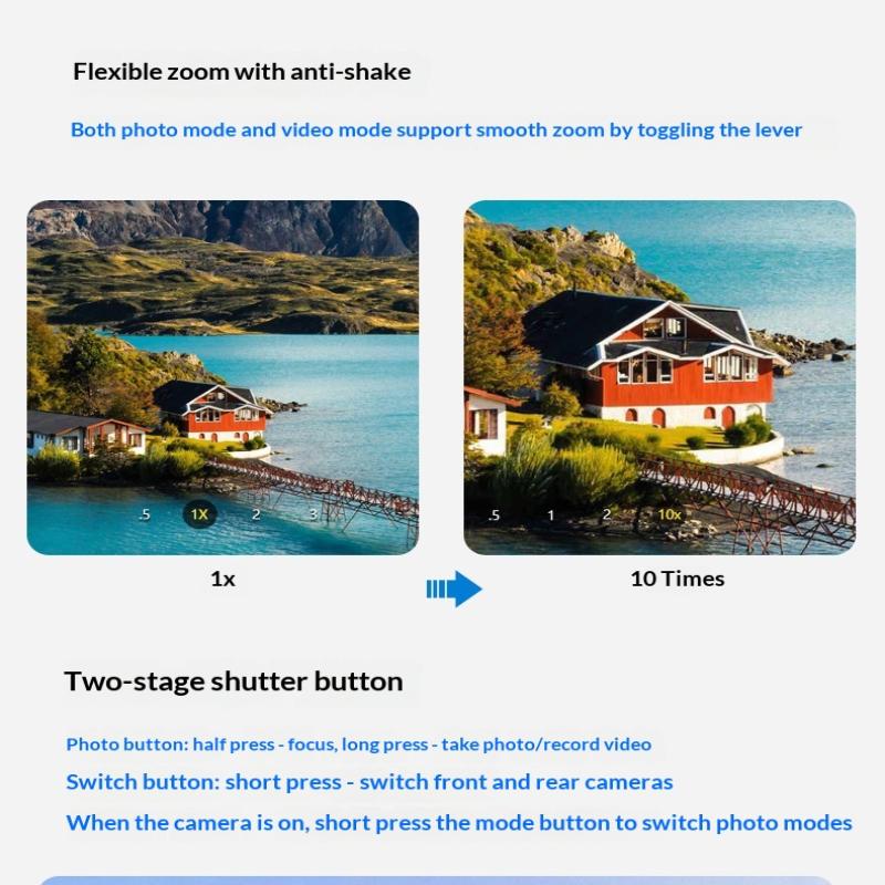 Ph-80 Magnetic Camera Grip With Remote Shutter Fill Light Remote Control Handle Universal For Phones