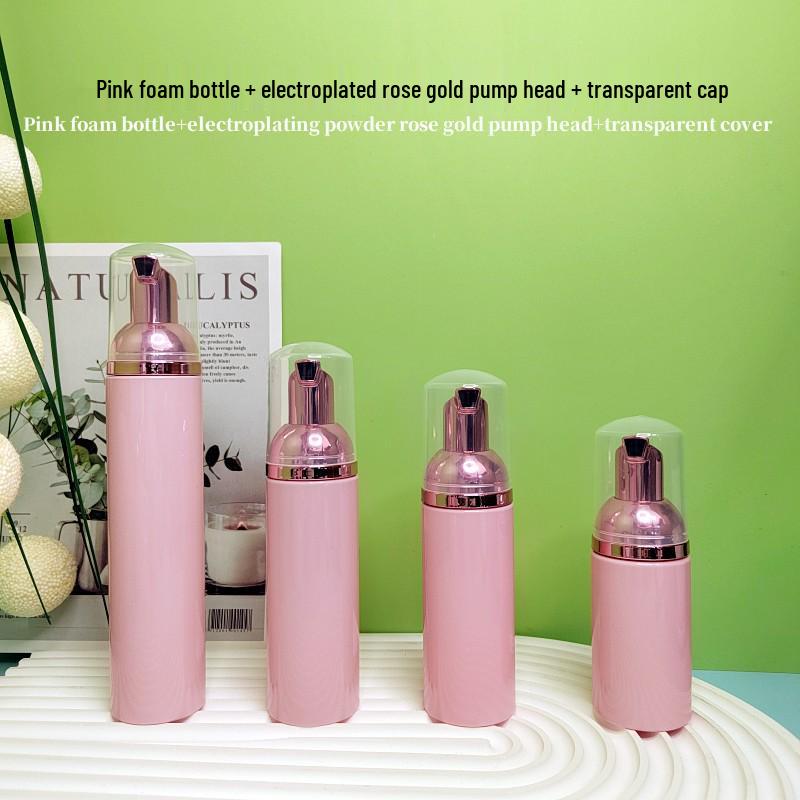 60ml Pink Travel Foaming Intimate Mousse Dispenser Bottle for Eyelash Cleanser