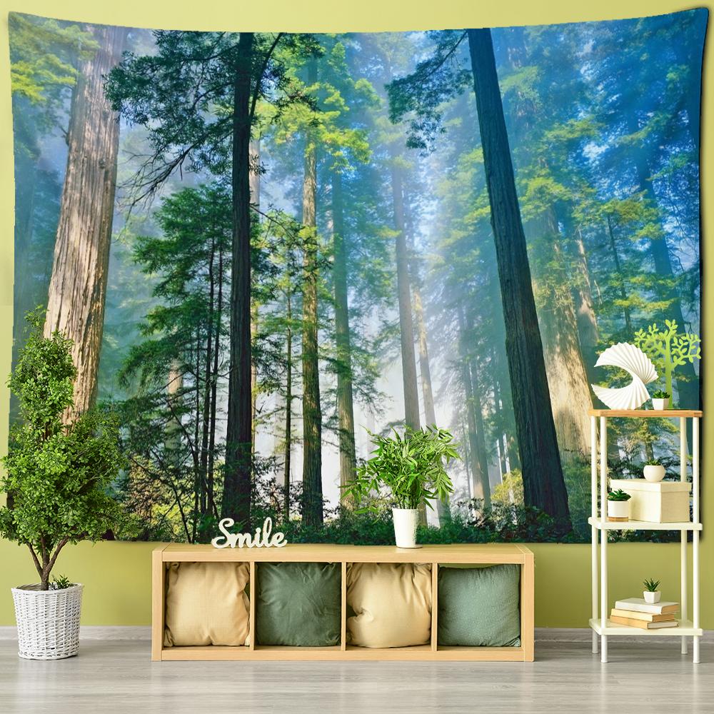 Schnee Berg Wald Ölgemälde Wandteppich Hängen Hippie Bohemian Psychedelic Tapiz Zimmer Wohnzimmer Dekor