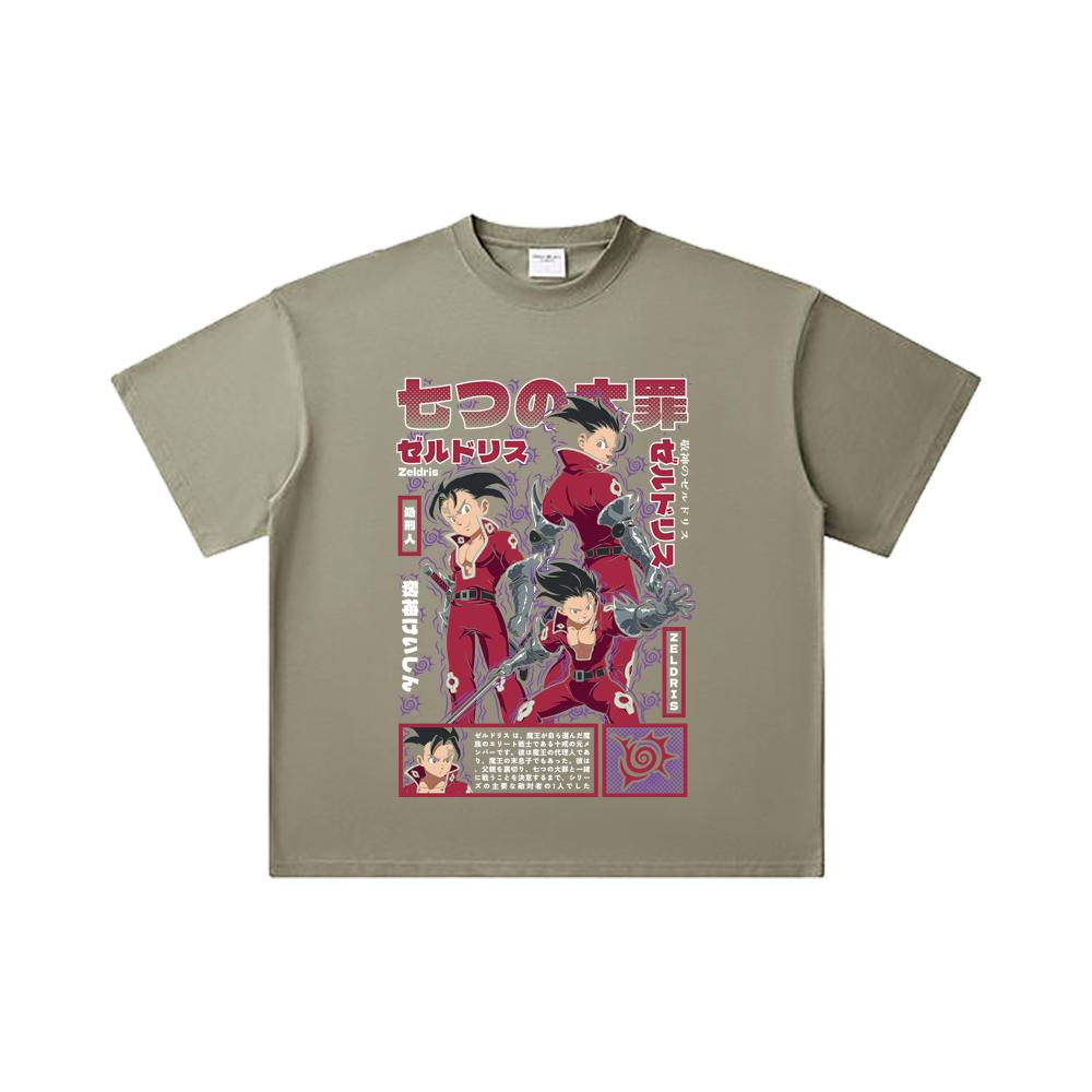 260 GSM Double Yarn 32 Count 100% Cotton Seven Deadly Sins V10 Zeldris Print Unisex Heavy Cotton T Shirt