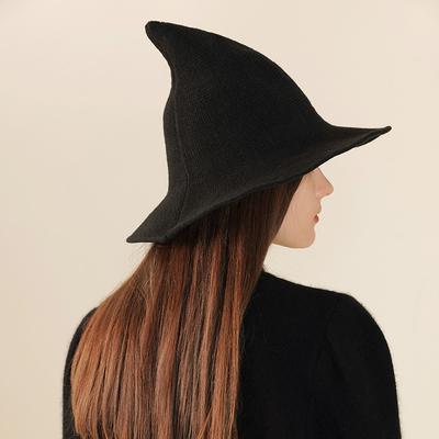 Wool Witches Hat Knitted Wizard Hat Witch Costume for Women Wizard Cosplay Costumes Outfits