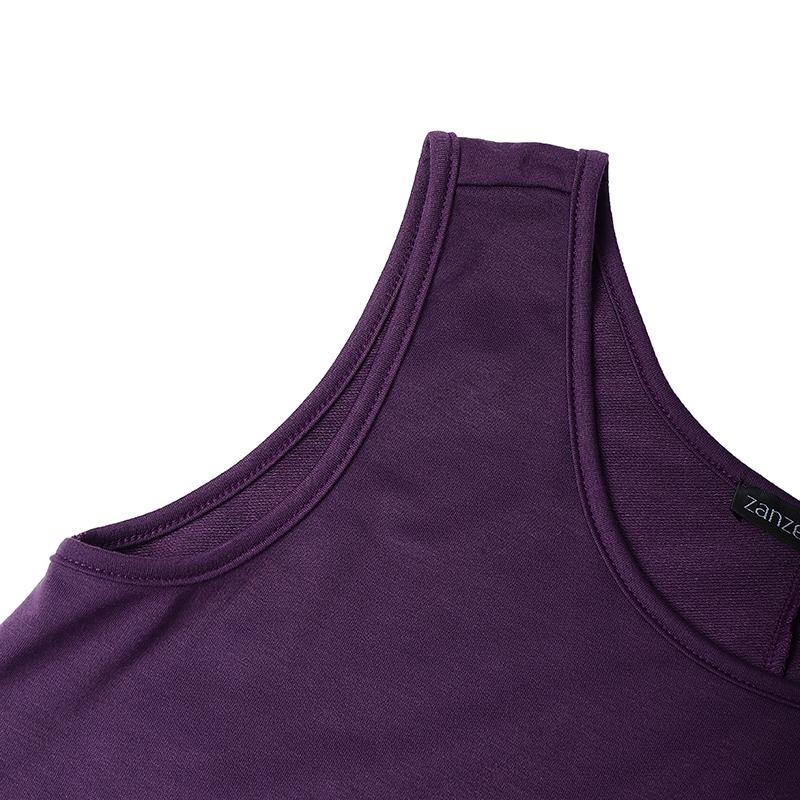 ZANZEA Women Casual Round Neck Sleeveless Loose Long Dress with Pockets