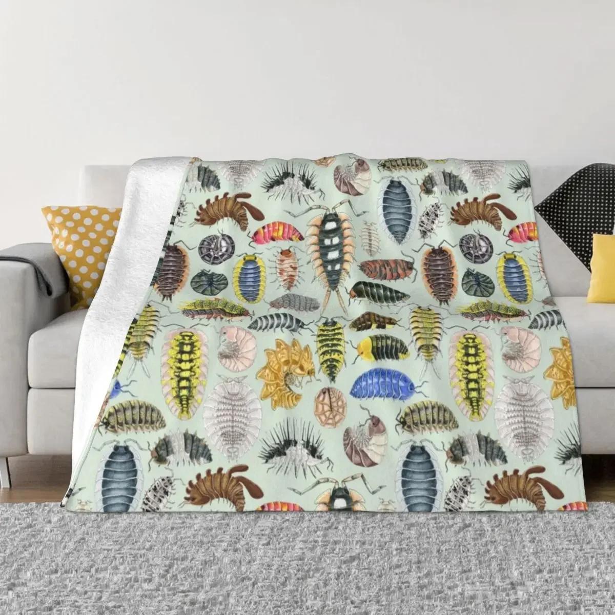 

Crazy Isopod Pattern- Aqua Throw Blanket Custom Soft Beds Blankets# 75X95CM серый