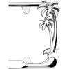 Chrome Palm Tree License Plate Frame For Women, Cute Hawaiian Beach License Plate Frames With Palm Trees