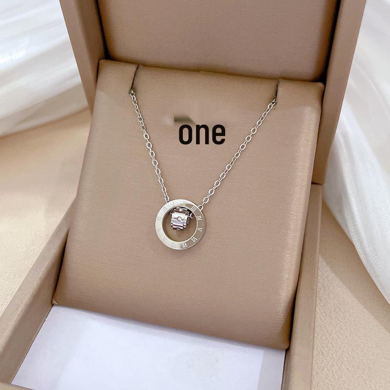 Full Titanium Steel Geometric Animal Minimalist Real Gold Necklace for Women - Collarbone Chain