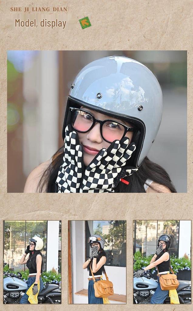 3C Certified Retro 3/4 Safety Helmet for Motorcycles & Electric Scooters – Unisex, All-Season