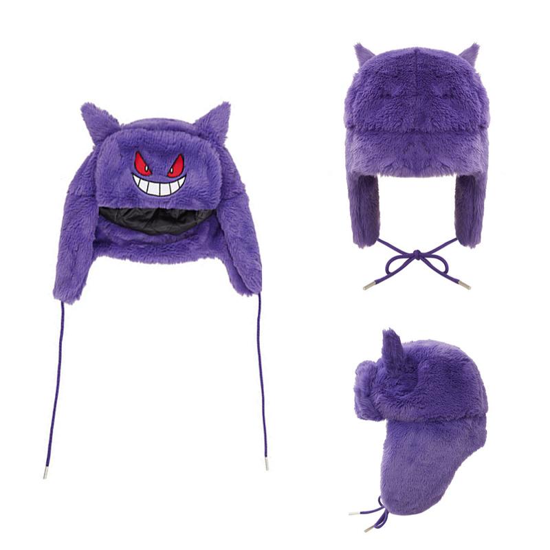 

Gengar Hat Anime Winter Hat Y2k Cute Ear Protection Cap Outdoor Skiing Cycling Keep Warm Hat Kids Festival Gift