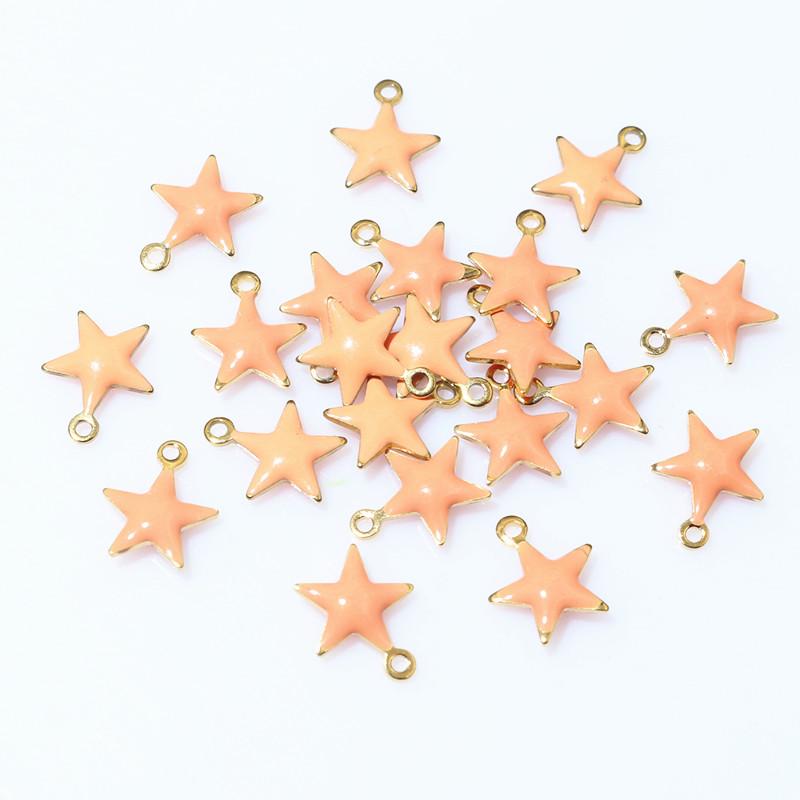 20pcs 8.5x7mm Enamel Small Star Charms Pendant Stainless Steel DIY Jewelry Making Accessories Findings for Bracelet Earrings
