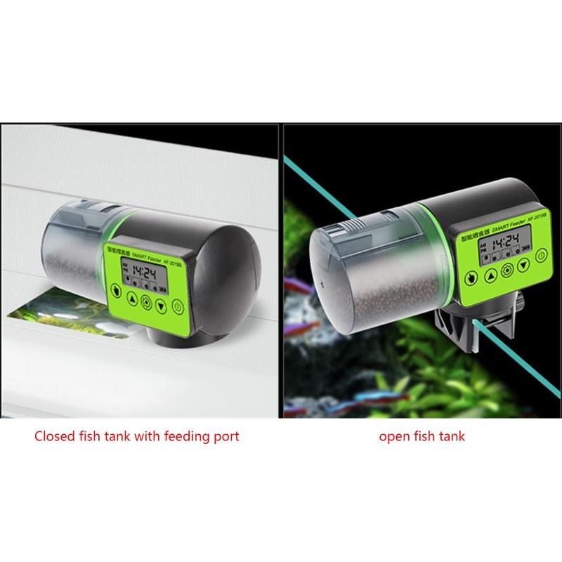 Automatic Fish Feeder Rechargeable Battery Aquarium Food Dispenser 7oz Large Capacity for Vacation Weekend Holiday