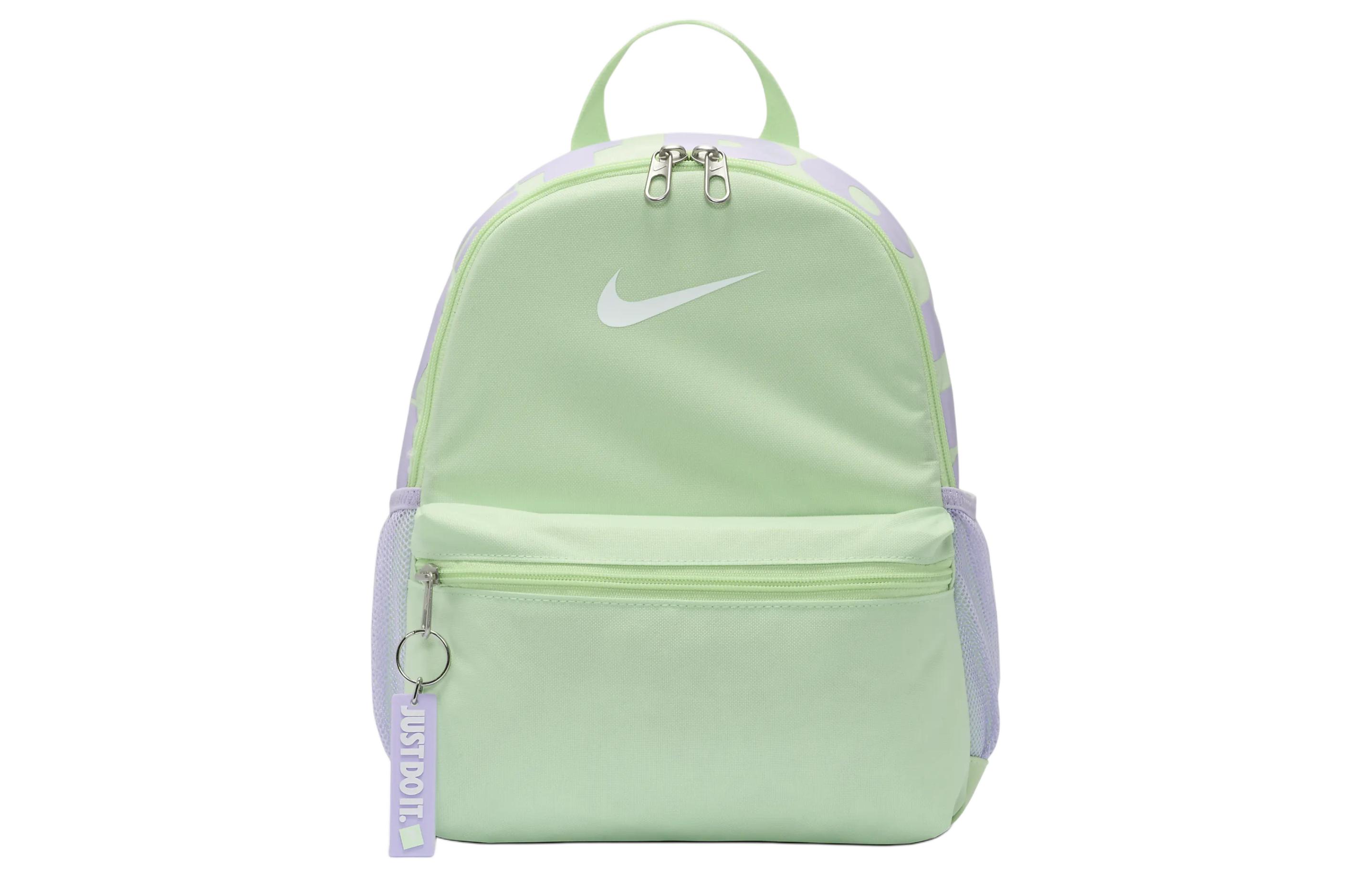 Nike Polyester Backpack Mini Women s Vapor Green & Light Purple Floral & White DR6091376