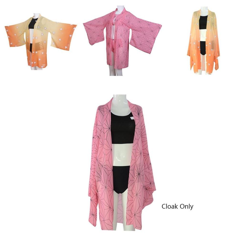 Stunning Demon Slayer Kimetsu No Yaiba Bikini Swimsuit Set With Beautiful Cloak For Summer