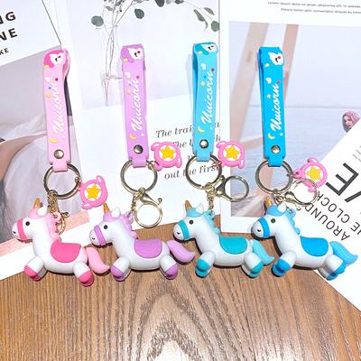Cartoon Cute Pony Unicorn Keychain Exquisite Doll Couple Bag Pendant Car Key Chain Small Gift