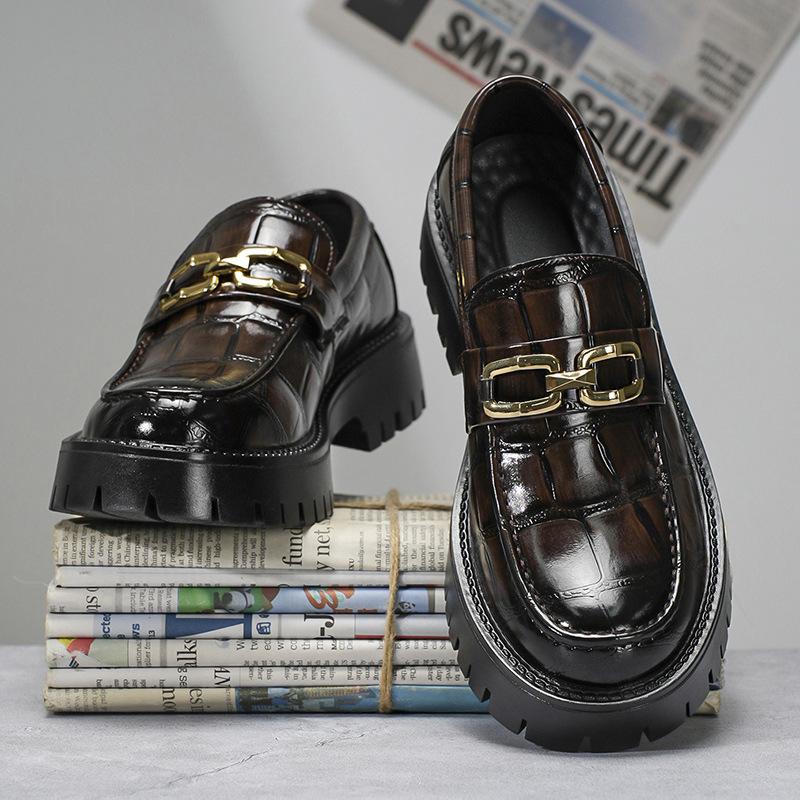 Leather Shoes Large Size British Style Business 22 New Platform Foot Cover