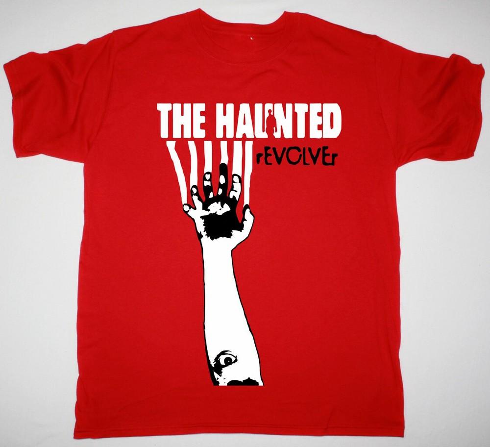 THE HAUNTED REVOLVER НОВЫЙ КРАСНЫЙ унисекс Хлопковая футболка Все размеры S-4XL US120 Унисекс Футболка S