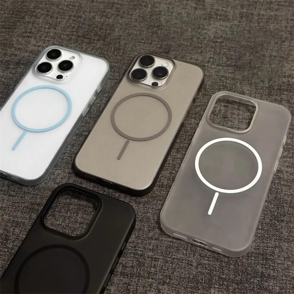 Matte Ultra Dünne Transluzente Für Magsafe Kabellose Ladehülle für iPhone 14 15 16 Plus Pro Max Harte PC Magnetische Abdeckung