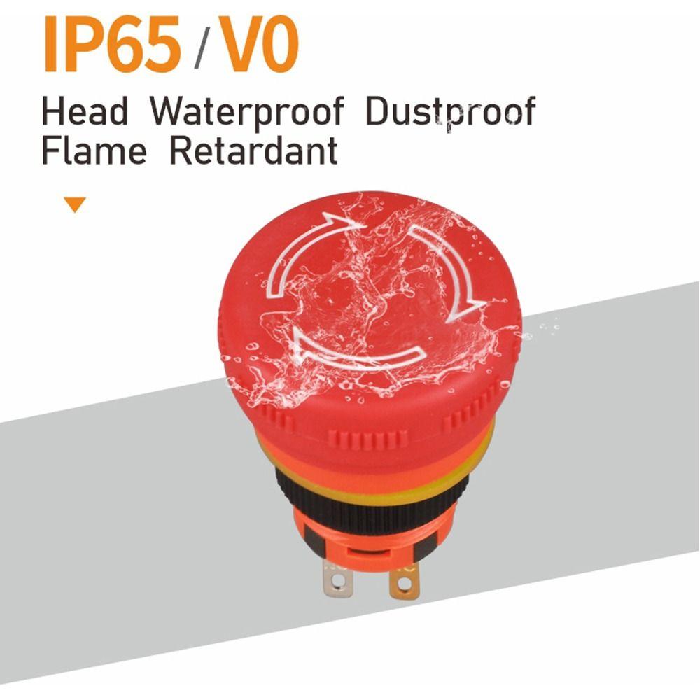 1Pcs 16mm Emergency Stop Push Button Switch Mushroom Stop Button for Emergency Stop Control