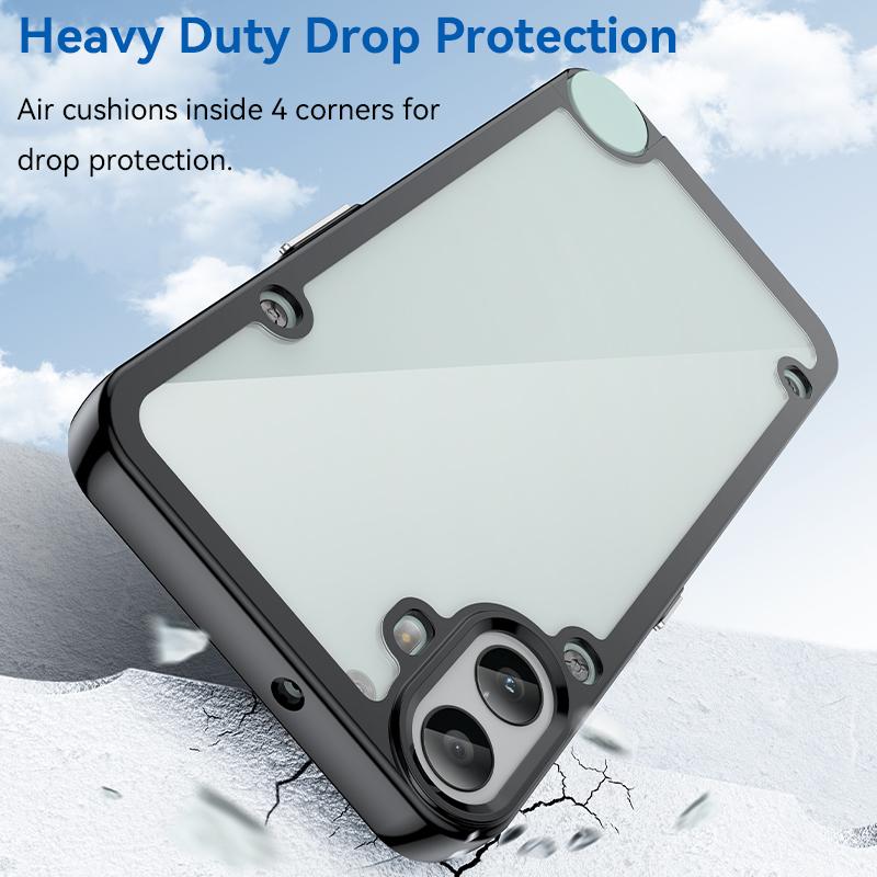 Acrylic Shockproof Phone Case for Nothing CMF Phone 1 Transparent Candy Color Frame Back Cover for Nothing Phone 2A 2 1