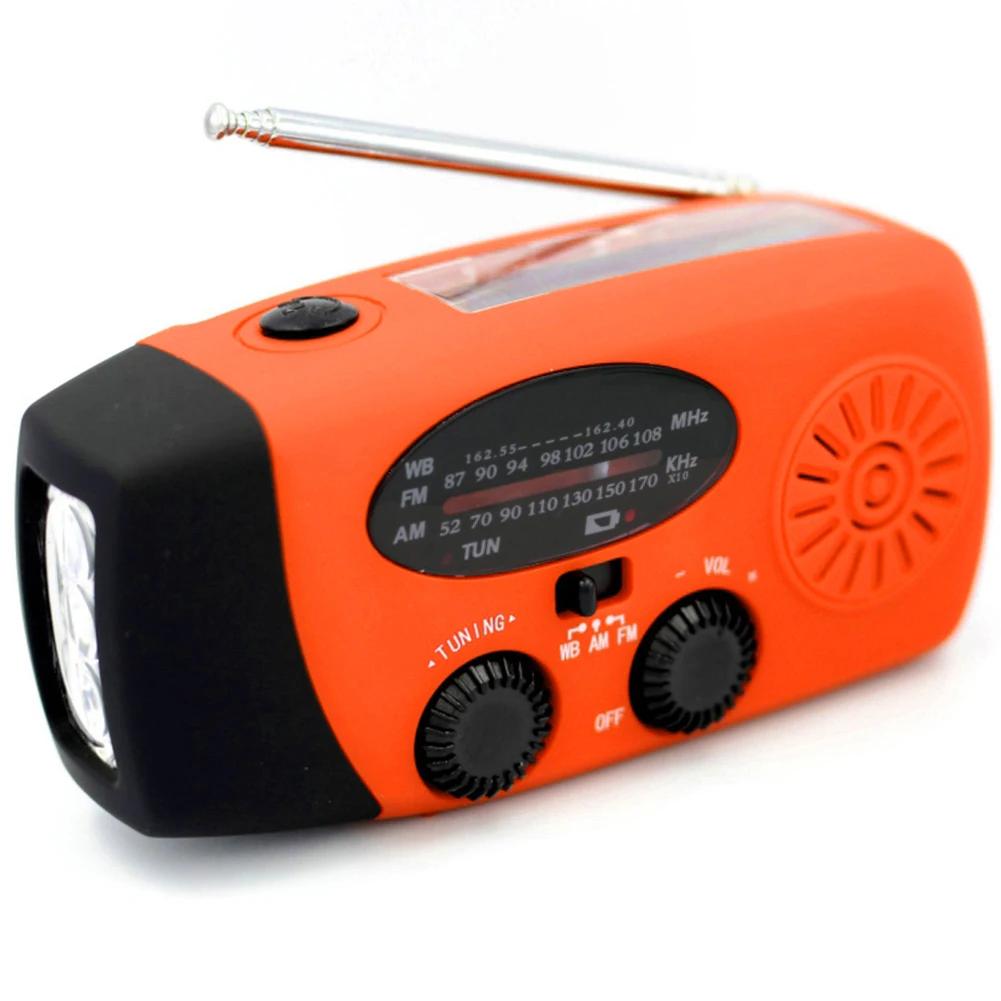 LED Emergency Radio AM/FM/WB 10000mAh Emergency Power Bank Flashlight Reading Lamp Solar Radio Charger Type-C Charging SOS Alarm