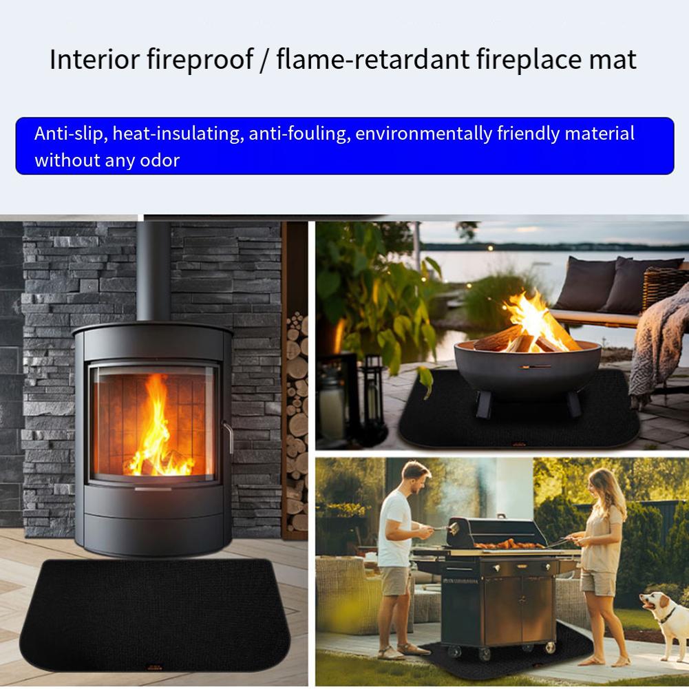 Luftbefeuchter feuerfeste Kaminkaminmatte 106*61CM feuerfeste Kaminkaminmatte Fiberglas Silikonmaterial für Grillgrills