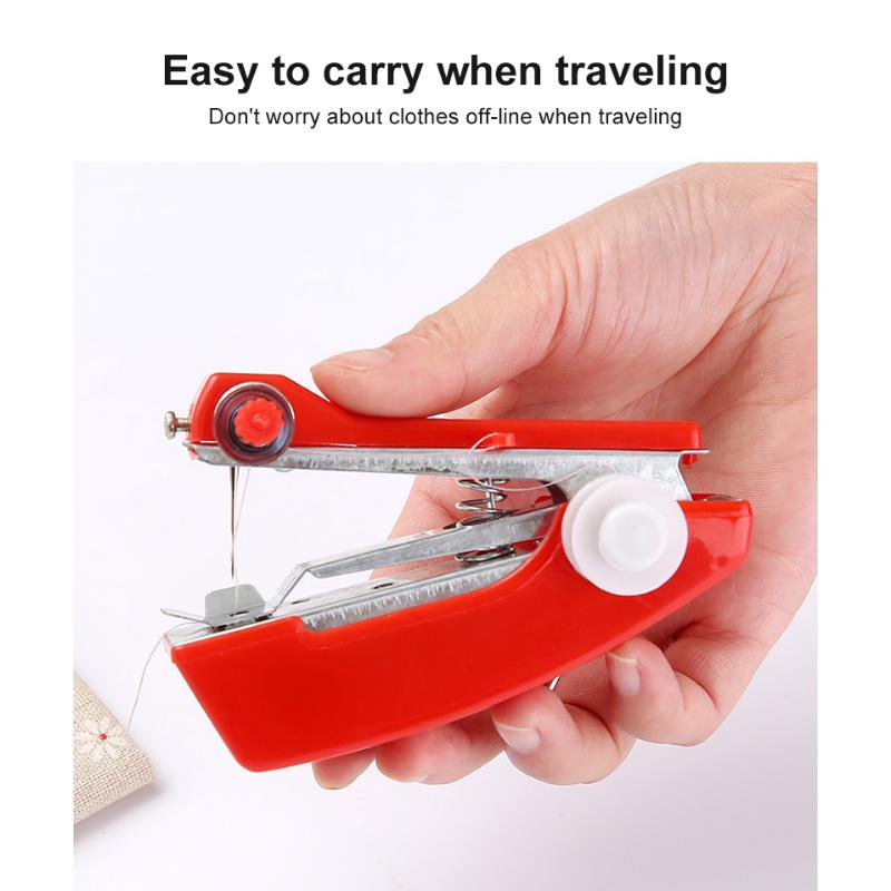 Handheld Sewing Machine Portable Mini Manual Simple Operation Sewing Instrument Useful Portable Sewing Machines Tool Accessories