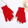 Solid Color Knit Touchscreen Gloves: Elastic & Warm, Perfect for Students - Ideal for Mobile Use In Autumn & Winter.