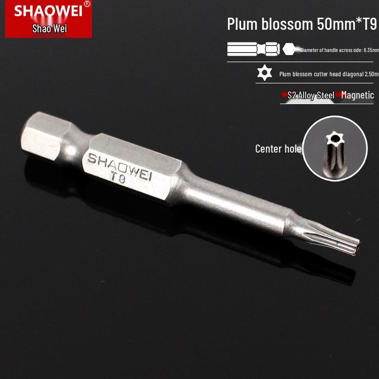 Magnetic 50mm Star Screwdriver & Hex Bit Set for Electric Drills