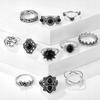 Ring Set Silver Jewelry Gift Retro Punk Boho 02 11 Pcs