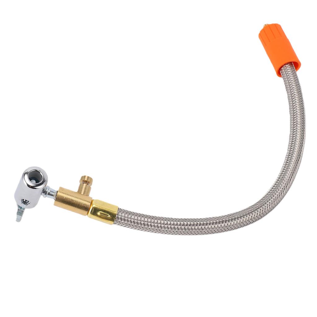 Tire Inflator Hose Adapter 12in Stainless Steel M6 Thread for Car Motorcycle Bike Tire Quick Inflation Deflation