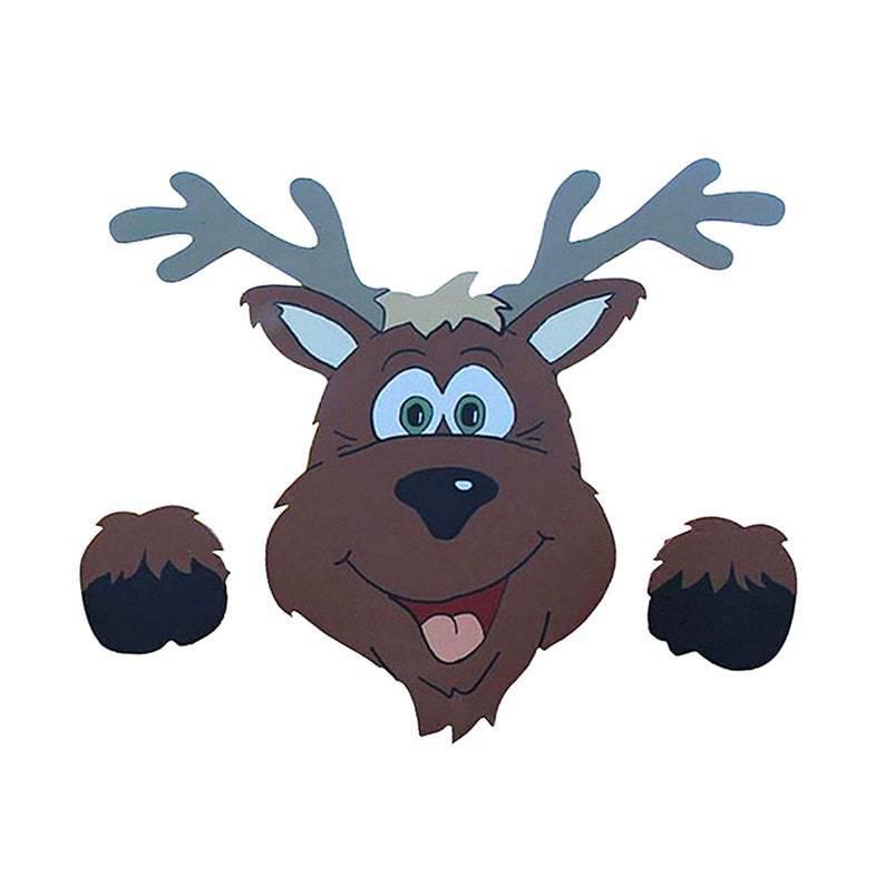 Popular Outdoor Christmas Fence Decoration: Santa Claus and Reindeer Peeking