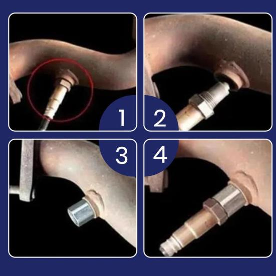 Stainless Steel Extension Fitting with Filter Screen M18x1.5 Oxygen Sensor Adapter