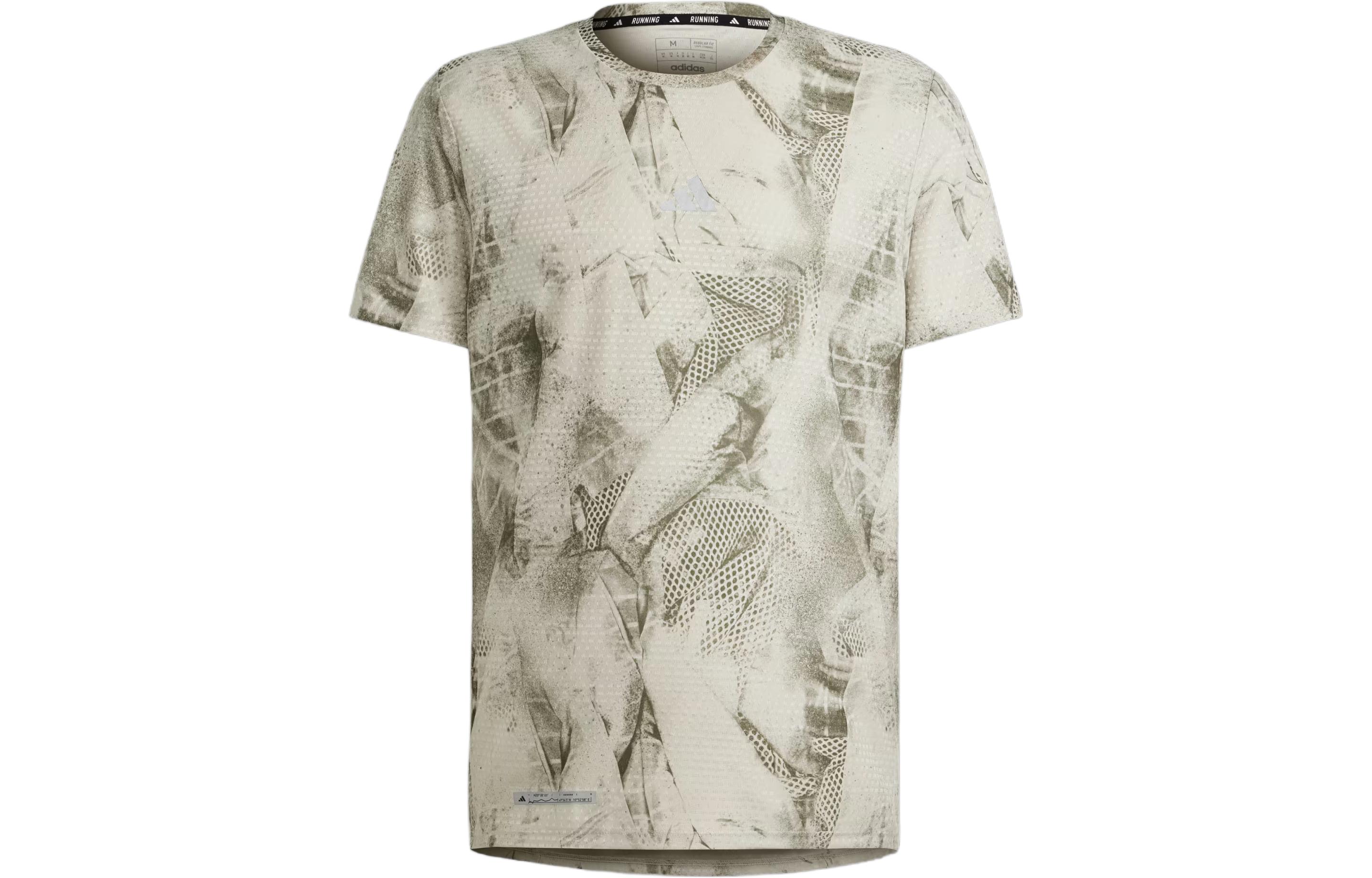 Adidas Ultimateadidas Allover Print T Shirt T Shirt Men s Green Gray IN0103 S