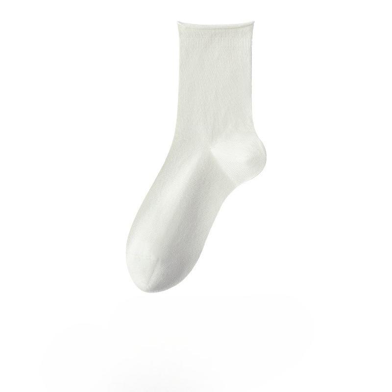 Pure Cotton Socks - Children's Summer Lightweight Rolled-edge Unlined Postpartum Socks - 100% Cotton Anti-odor Mid-calf Women's Socks