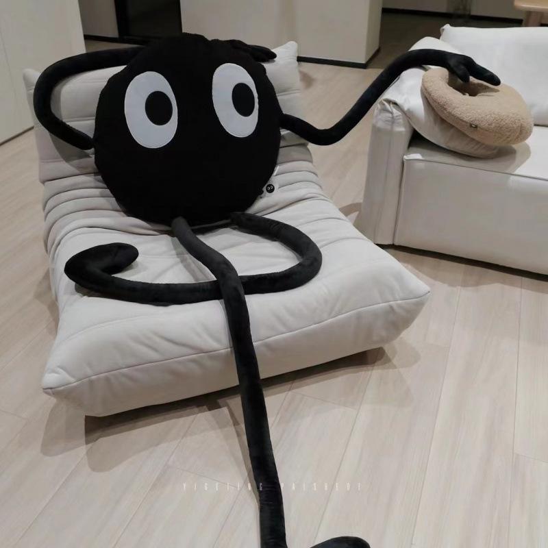 Bai Fen Bai Dolls And Toys Black/Coal Long Hands And Long Feet, Ball Throw Pillow, Cute Ball Monster Doll, Cushion Pillow, Plush Toy Gift, Funny Doll.