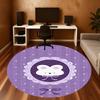 1PC Bunny Purple Bow Round Chair mat Area Rug - Non-Slip, Floor Mat for Office, Bedroom, home decor Christmas Gift c0528061