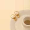 Retro Light Luxury High-End Stud Earrings Temperament Love Transfer Beads Circle Earrings Women'S Niche Design Earrings