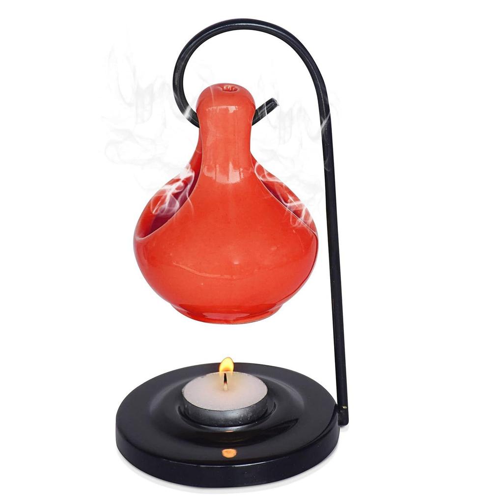 Ceramic Aroma Oil Diffuser Hanging, Red