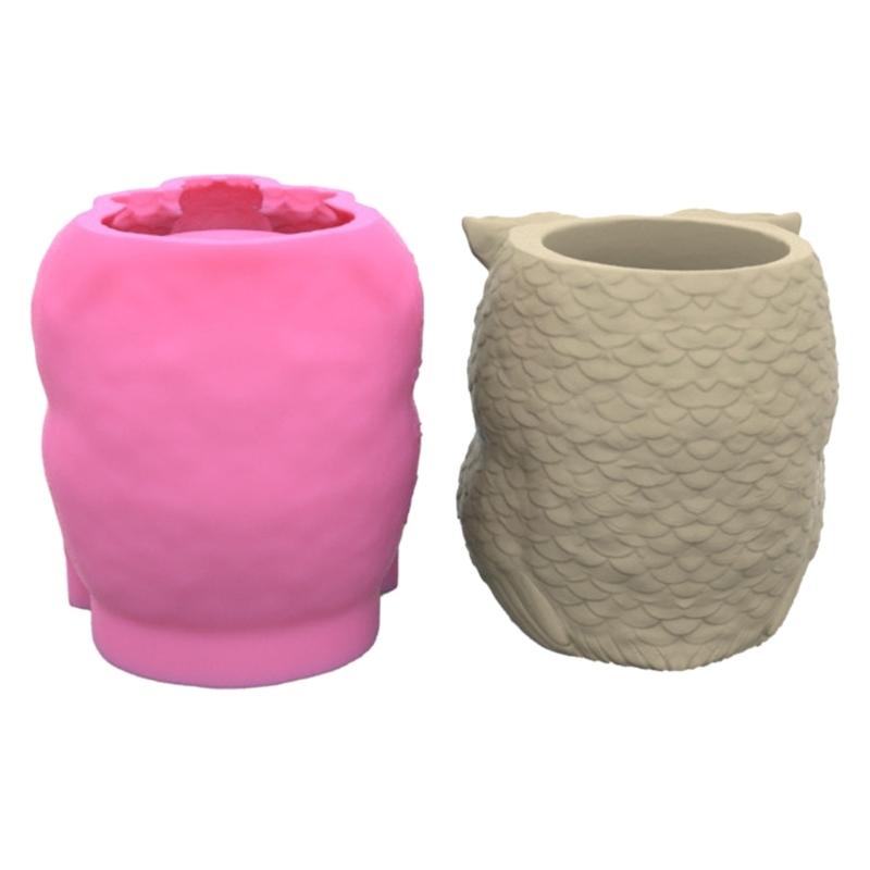 Mother and Son Cat Owl Silicone Mold Flower Epoxy Resin Casting Mold Succulent Vase Cement Mold Candle Holder Mold