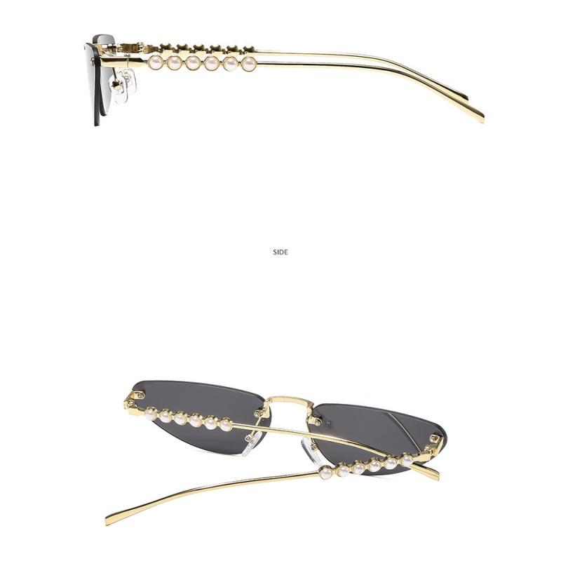 Women's Sunglasses, Triangular Cat Eye Sunglasses, Rimless Sunglasses.