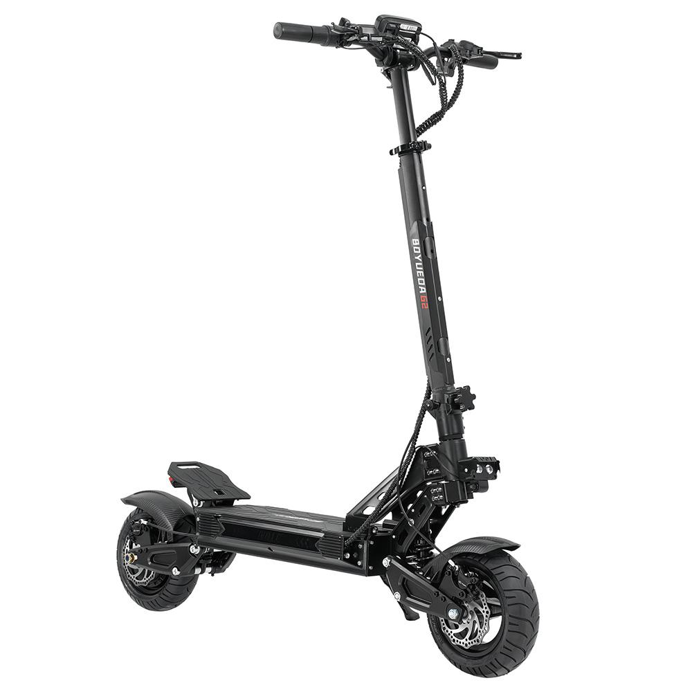 Electric Scooter Boyueda G2 10" Tire 1600W Peak Motor Hydraulic Disc Brake 52V 19Ah NFC Unlock Max Range 60Km LCD Display Black