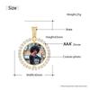 Sublimation Necklace Pendant Picture Charms Custom Hip Hop Round Photo Frame Blanks Sublimation Rotating Pendant