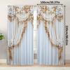 2pcs Luxe European Design Curtains – for Bedroom   Living Room   Office   Home & Caf Decor